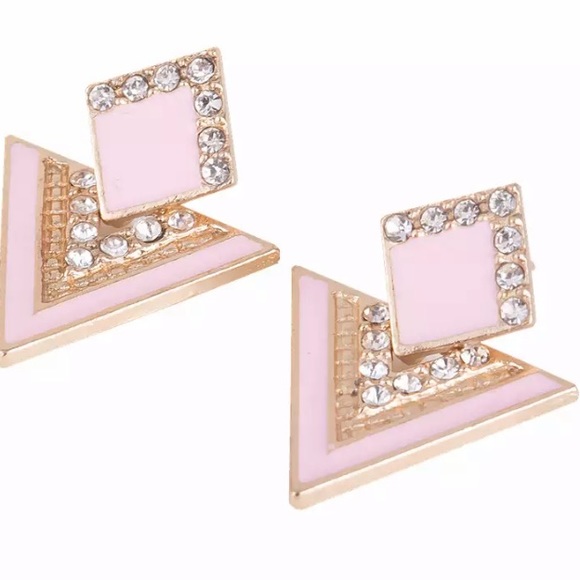 NEW!💙💎PALE💗PINK💛GOLDEN💛V💗CZ SQUARES!💎💙LOVE - Picture 5 of 6